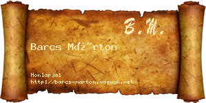 Barcs Márton névjegykártya