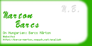 marton barcs business card