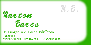 marton barcs business card